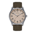 Crosswind Canvas-Overlaid Leather-Band Watch w/ Date Tan/Olive | Tan Dial