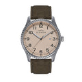 Crosswind Canvas-Overlaid Leather-Band Watch w/ Date Tan/Olive | Tan Dial