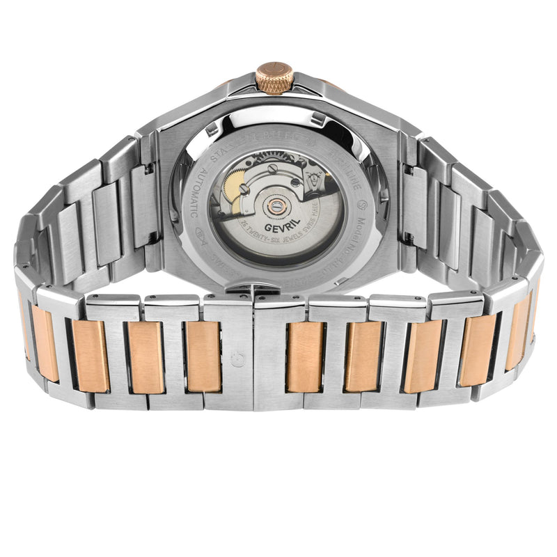 High Line Gevril High Line Swiss Made SW200 Automatic Olive Bezel two tone rose watch