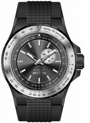 Aviator Men Black Dial / Black Silicone Strap Black Dial
