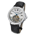 Tourbillon Silver case/Alligator strap/ Brass Dial | Silver Dial