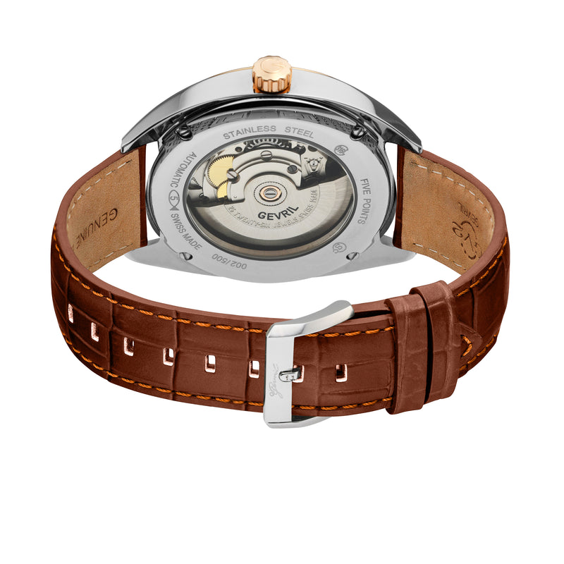 Five Points Swiss Made SW200 Silver Brown | Silver Dial