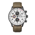 Hawker Hurricane Classic Chronograph White / Gray / Leather | White Dial
