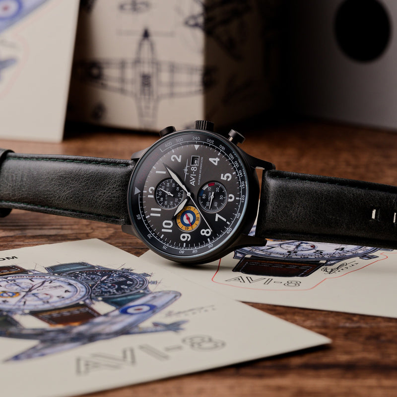 Hawker Hurricane Classic Chronograph Gray / Leather | Gray Dial