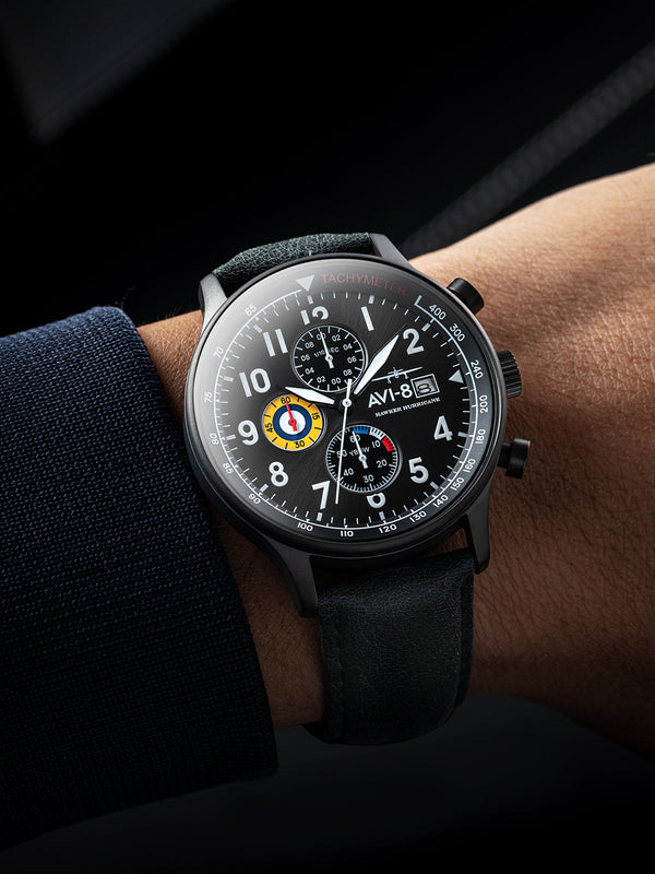 Hawker Hurricane Classic Chronograph Gray / Leather | Gray Dial