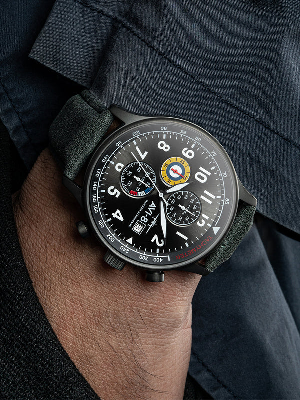 Hawker Hurricane Classic Chronograph Gray / Leather | Gray Dial
