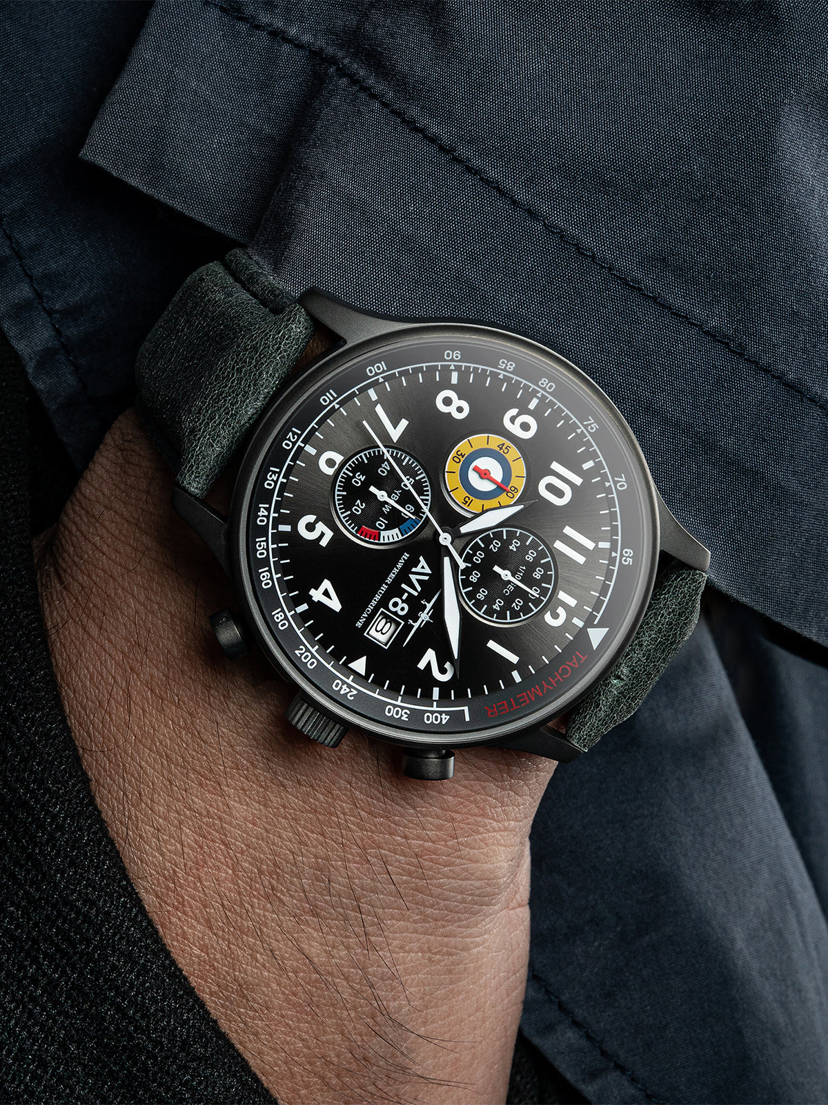 Hawker Hurricane Classic Chronograph Gray / Leather | Gray Dial