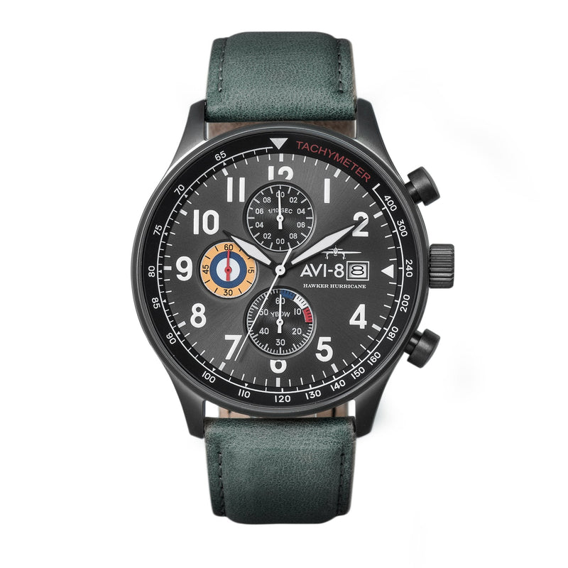 Hawker Hurricane Classic Chronograph Gray / Leather | Gray Dial