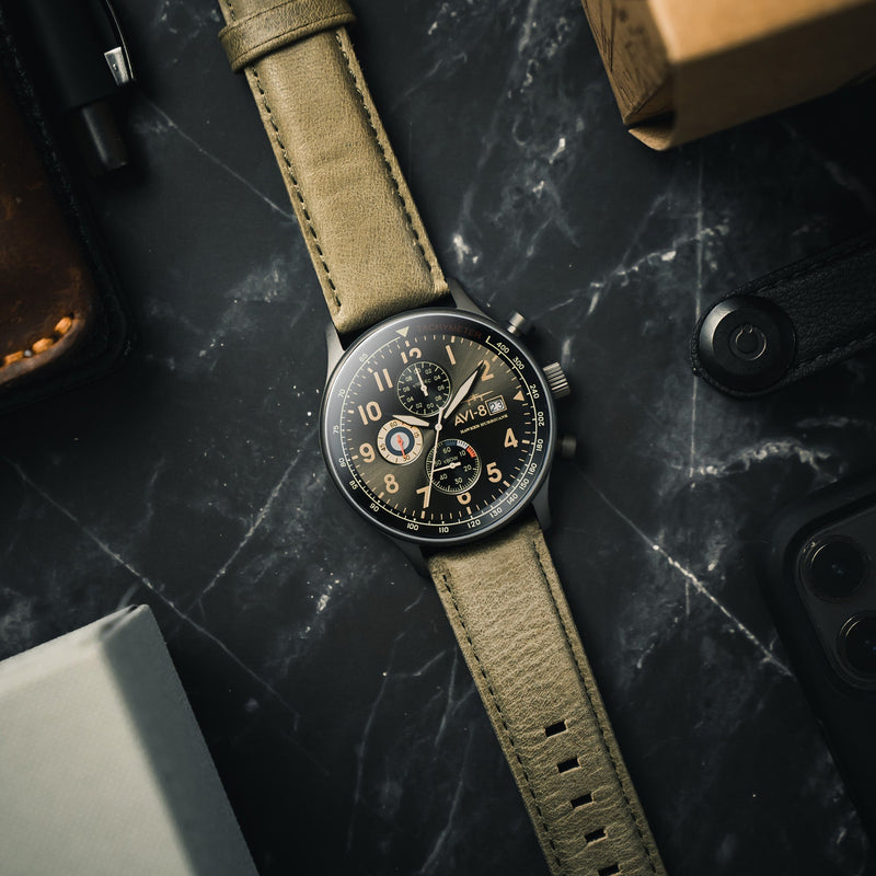 Hawker Hurricane Classic Chronograph Gray Dial / Leather | Gray Dial