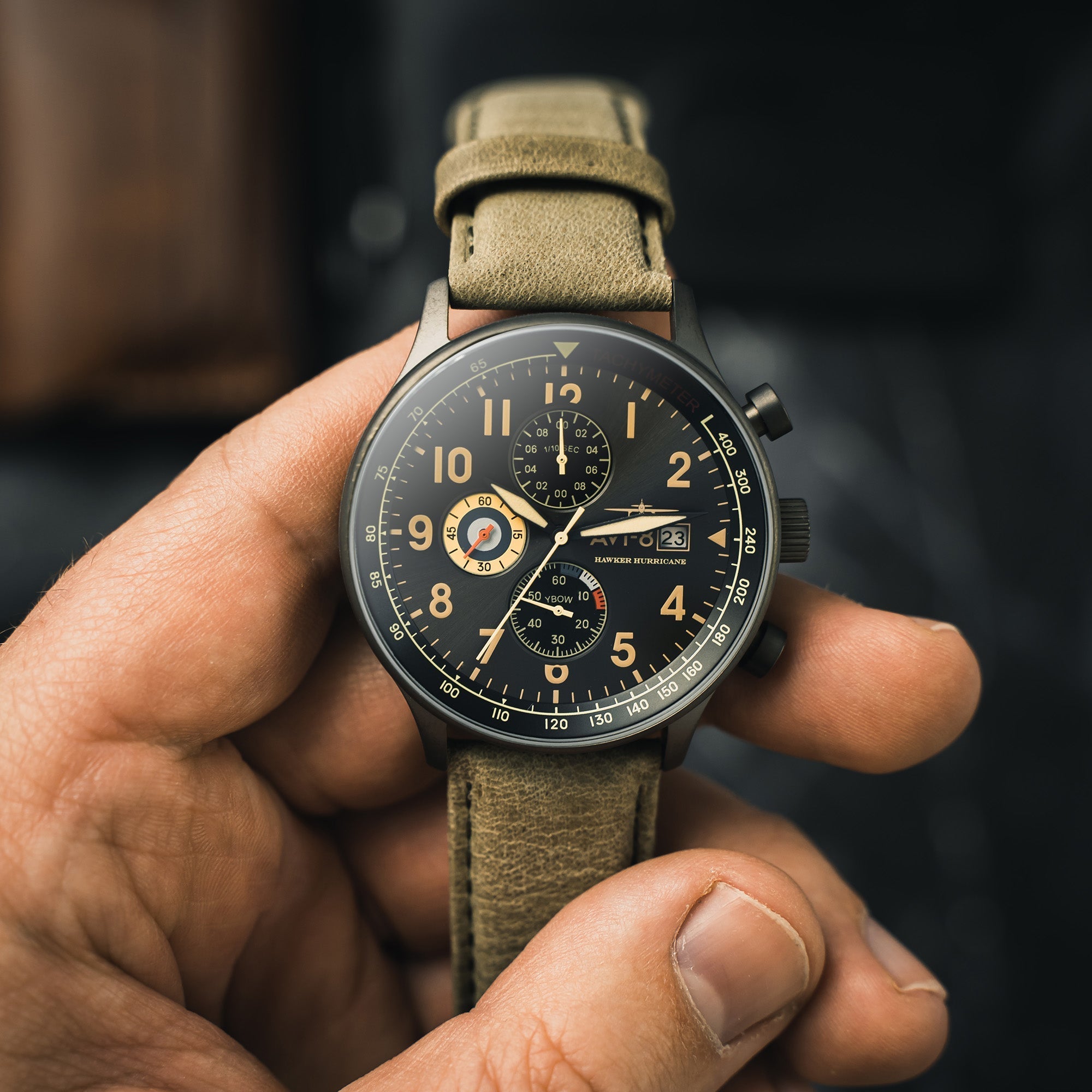 Hawker Hurricane Classic Chronograph Gray Dial / Leather | Gray Dial