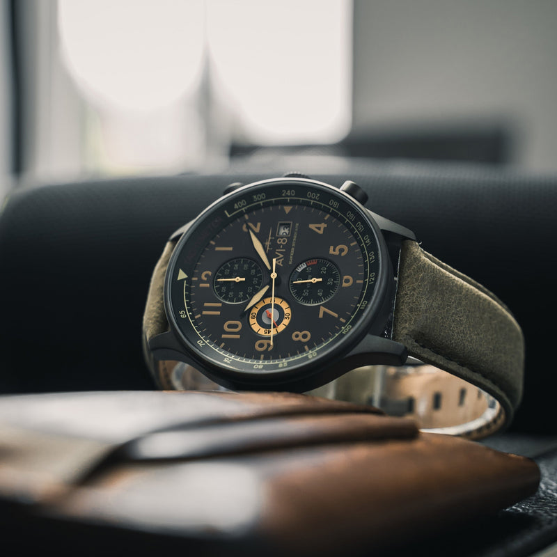 Hawker Hurricane Classic Chronograph Gray Dial / Leather | Gray Dial