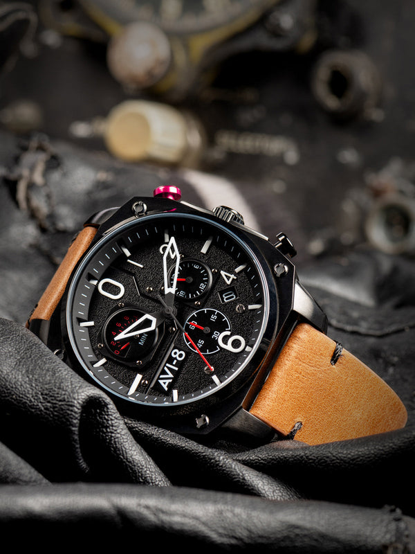 Hawker Hunter Retrograde Chronograph | Black Dial