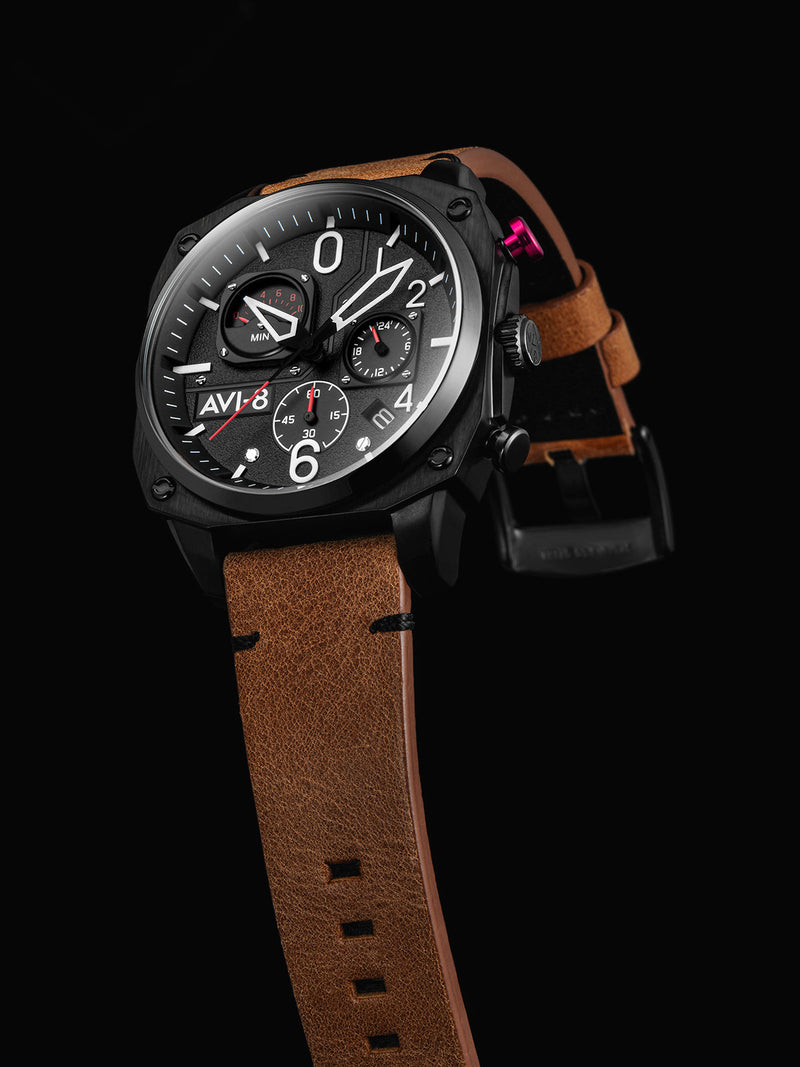 Hawker Hunter Retrograde Chronograph | Black Dial