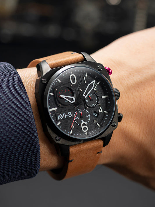 Hawker Hunter Retrograde Chronograph | Black Dial