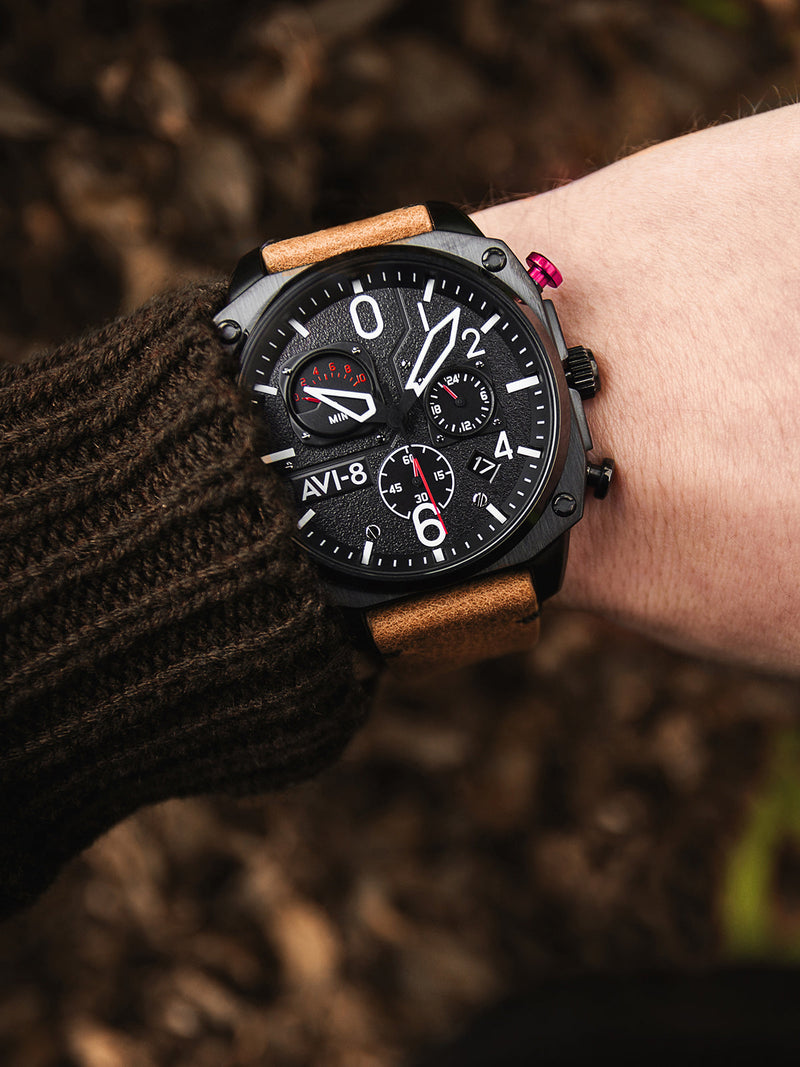 Hawker Hunter Retrograde Chronograph | Black Dial
