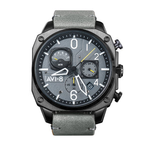 Hawker Hunter Retrograde Chronograph Gray / Leather | Gray Dial