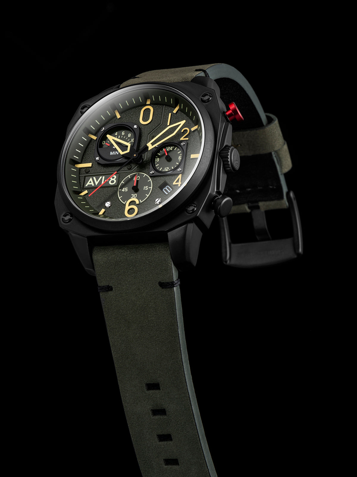 Hawker Hunter Retrograde Chronograph Green Dial / Leather | Green
