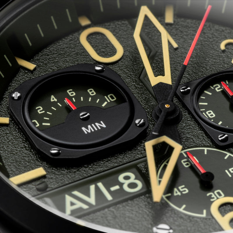 Hawker Hunter Retrograde Chronograph Green Dial / Leather | Green Dial