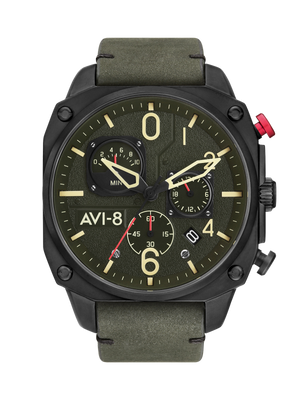 Hawker Hunter Retrograde Chronograph Green Dial / Leather | Green Dial