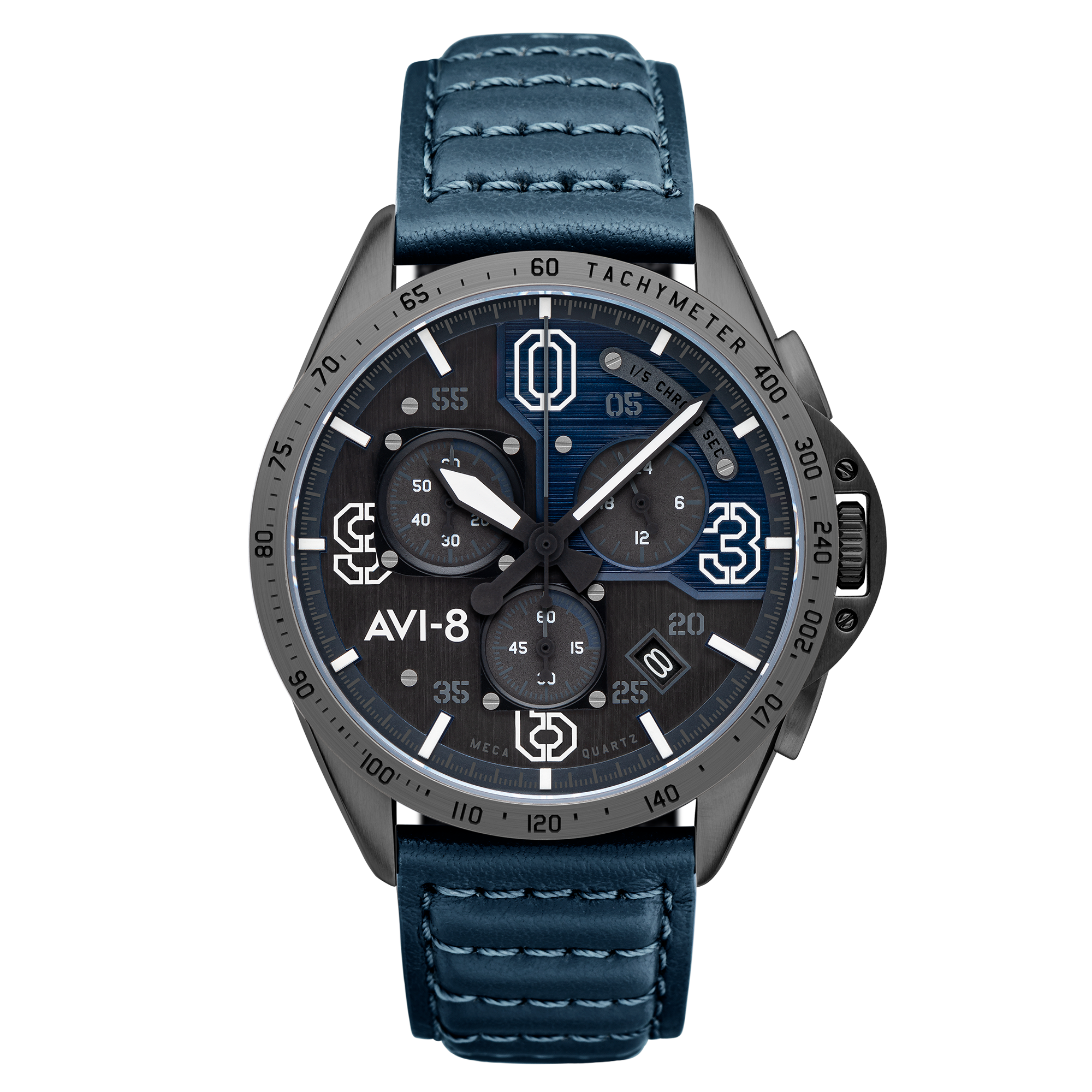P51 Mustang Blakeslee Chronograph Gray / Leather Gray Dial