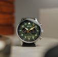 Hawker Hurricane Carey Dual Time Green / Leather | Green Dial