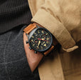 Hawker Hurricane Carey Dual Time Black  Dial / Leather |  Dial
