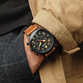 Hawker Hurricane Carey Dual Time Black  Dial / Leather |  Dial