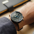 Hawker Hurricane Carey Dual Time Gray / Leather | Gray Dial