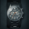 Hawker Hurricane Carey Dual Time Blue & Stainless Steel /  Stainless Steel | Blue Dial