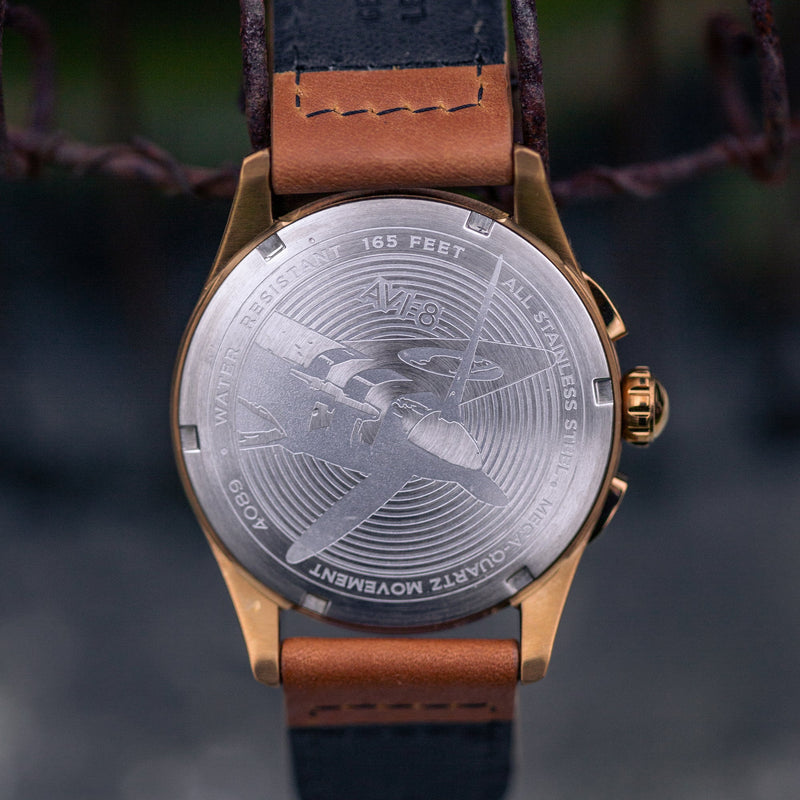 Spitfire Lock Chronograph Watch Green / Leather | Green Dial