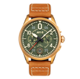 Spitfire Lock Chronograph Watch Green / Leather | Green Dial