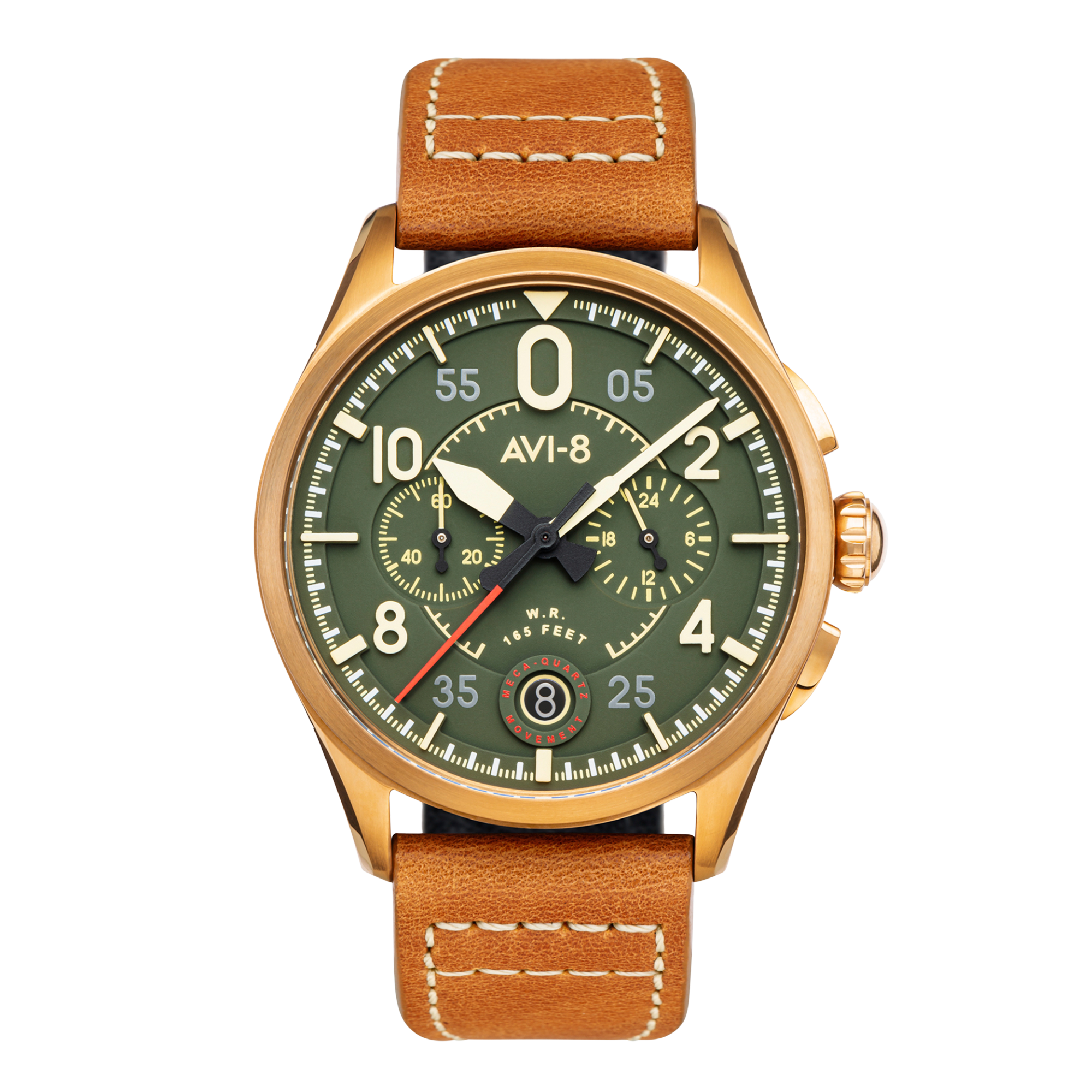 Spitfire Lock Chronograph Watch Green / Leather | Green Dial