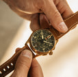 Spitfire Lock Chronograph Watch Green / Leather | Green Dial