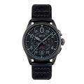 Spitfire Lock Chronograph Watch Black / Leather | Black Dial