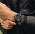 Spitfire Chronograph Black / Black  / Leather | Black Dial