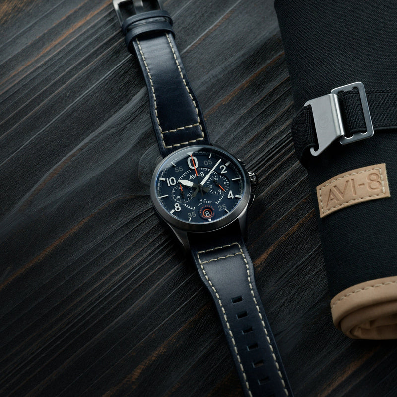 Spitfire Chronograph Blue / Leather | Blue Dial