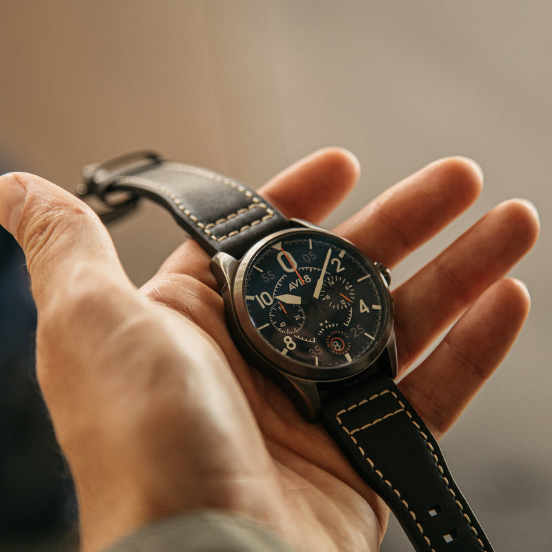 Spitfire Chronograph Blue / Leather | Blue Dial