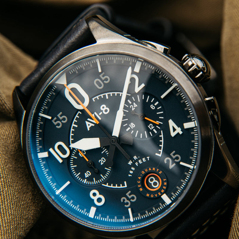 Spitfire Chronograph Blue / Leather | Blue Dial