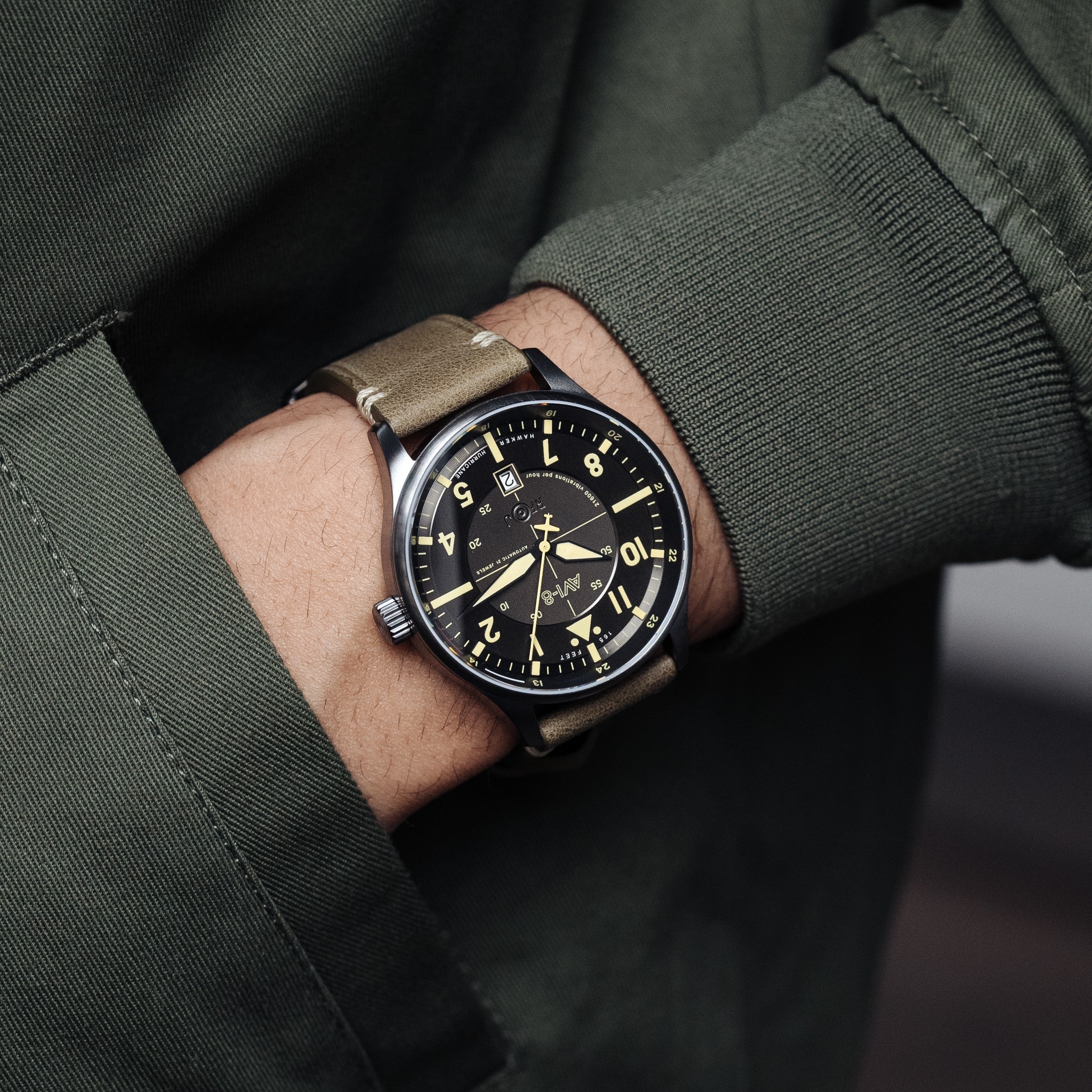Hawker Hurricane Kent Automatic Gray / Leather | Gray Dial – Watch
