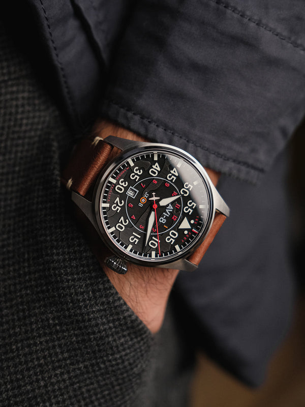 Hawker Hurricane Clowes Automatic Black / Leather | Black Dial