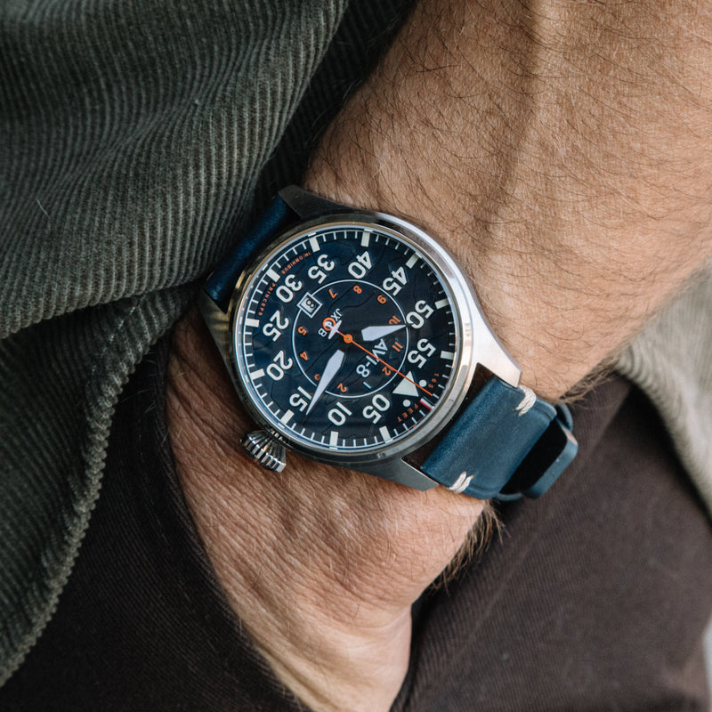 Hawker Hurricane Clowes Automatic Blue / Leather | Blue Dial