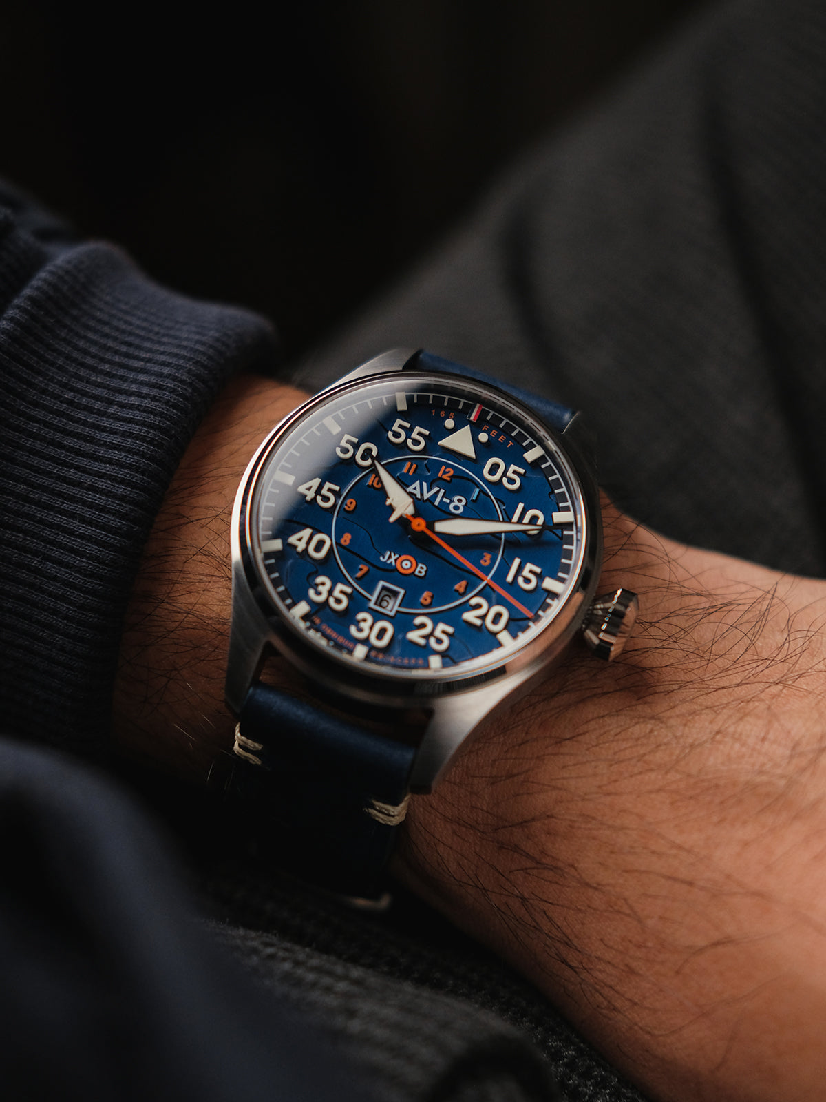 Hawker Hurricane Clowes Automatic Blue / Leather | Blue Dial