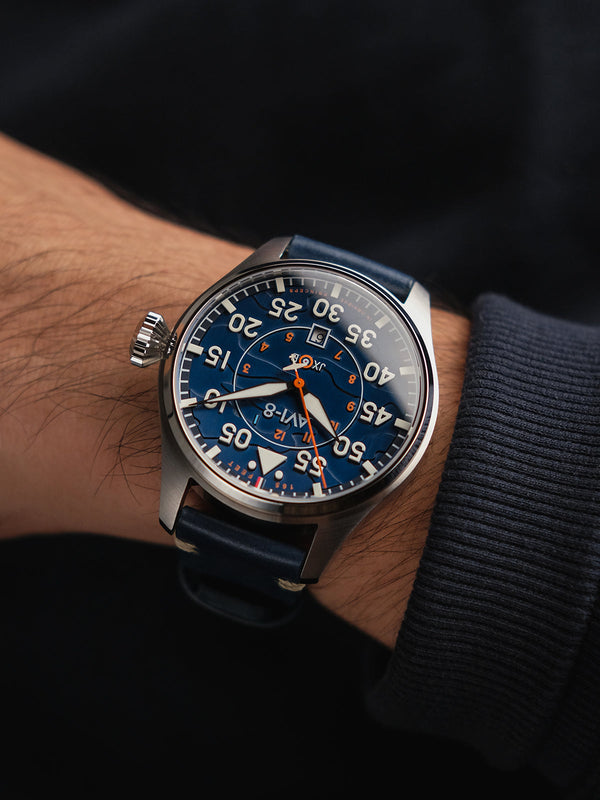 Hawker Hurricane Clowes Automatic Blue / Leather | Blue Dial