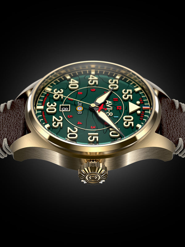 Hawker Hurricane Clowes Automatic Green / Leather | Green Dial