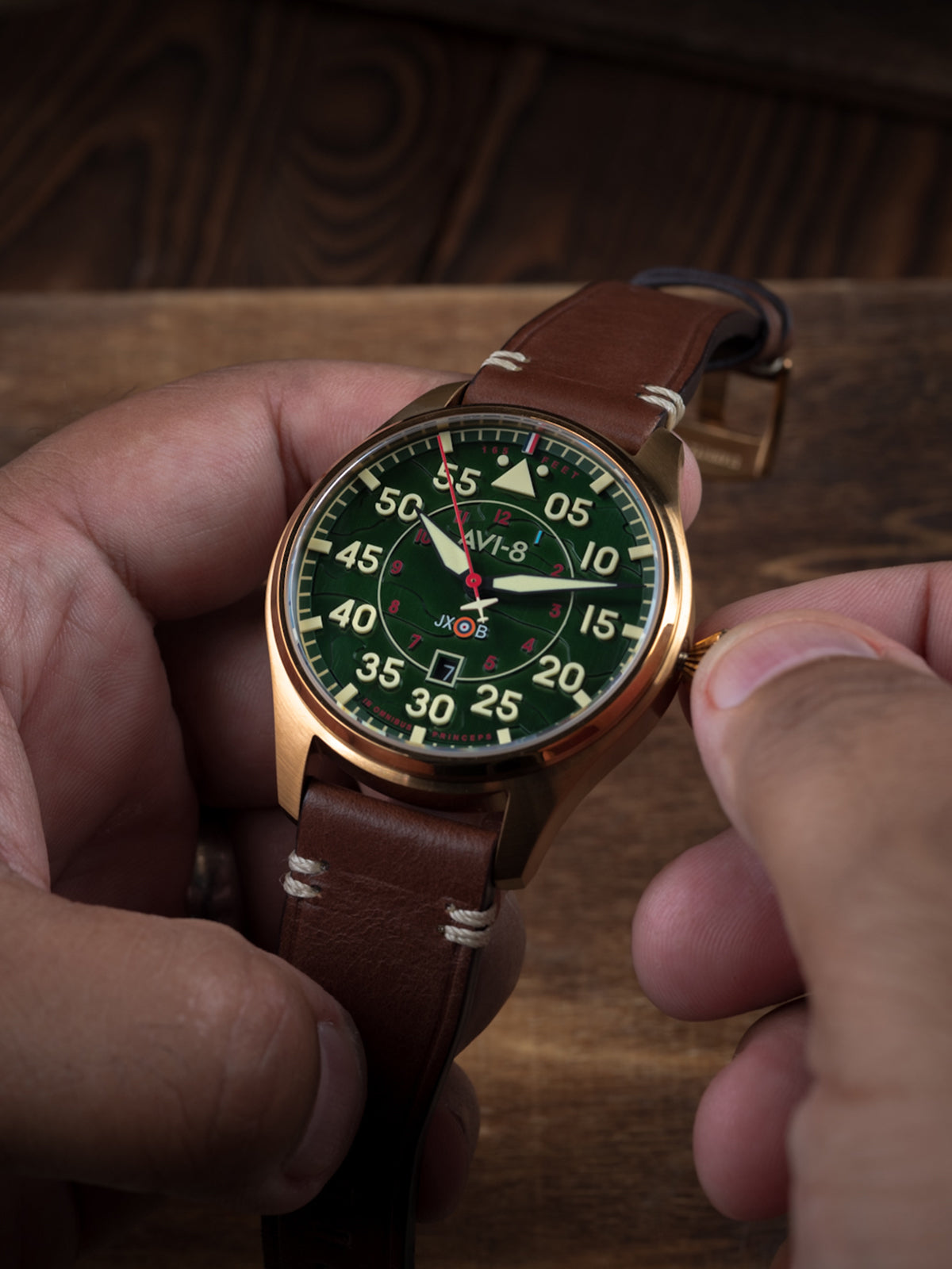 Hawker Hurricane Clowes Automatic Green / Leather | Green Dial