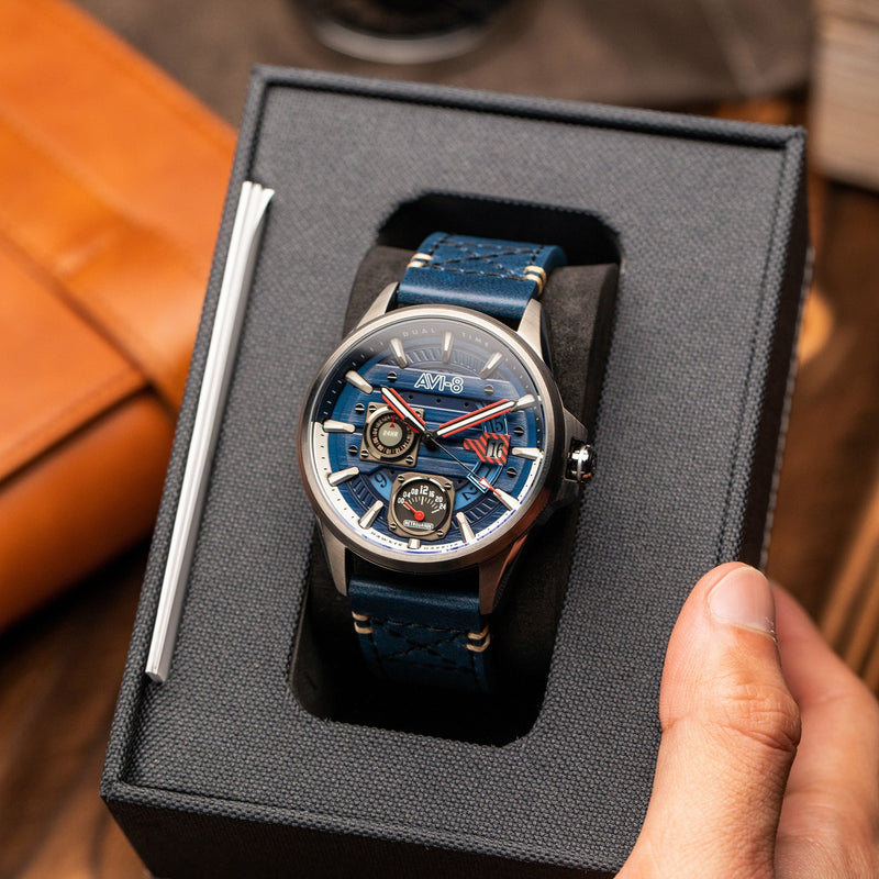 Hawker Harrier Farley Multifunction Blue / Leather | Blue Dial