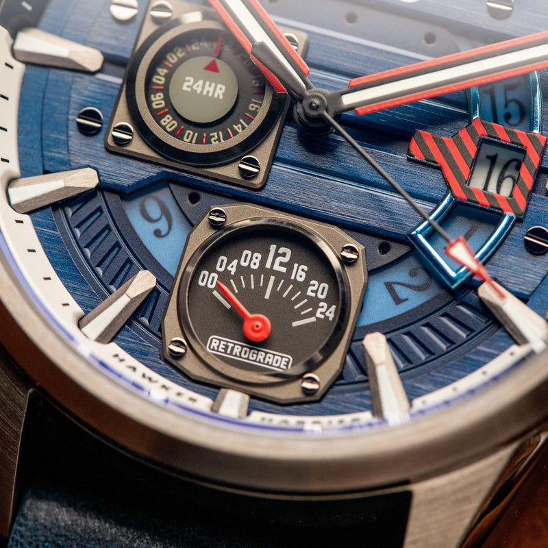 Hawker Harrier Farley Multifunction Blue / Leather | Blue Dial