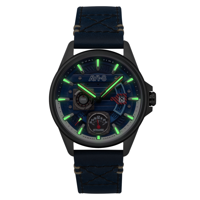 Hawker Harrier Farley Multifunction Blue / Leather | Blue Dial