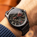 Hawker Harrier Farley Multifunction Quartz Black / Leather | Black Dial