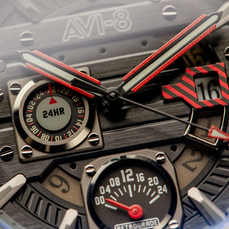 Hawker Harrier Farley Multifunction Quartz Black / Leather | Black Dial